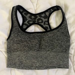 NVGTN grey leopard sports bra